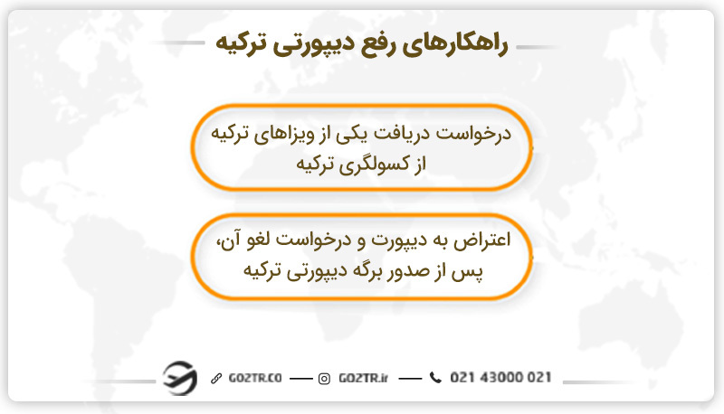 راهکارهای رفع دیپورتی ترکیه