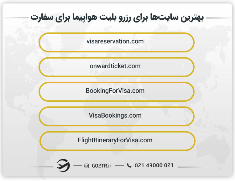 بهترین سایتها برای رزرو بلیت هواپیما برای سفارت