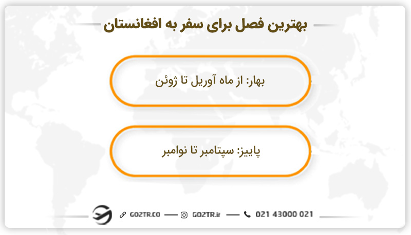 بهترین فصل برای سفر به افغانستان