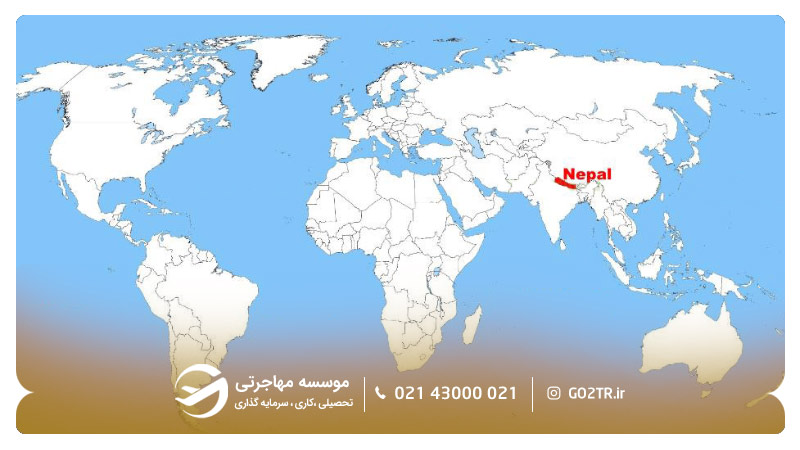 نقشه نپال در جهان