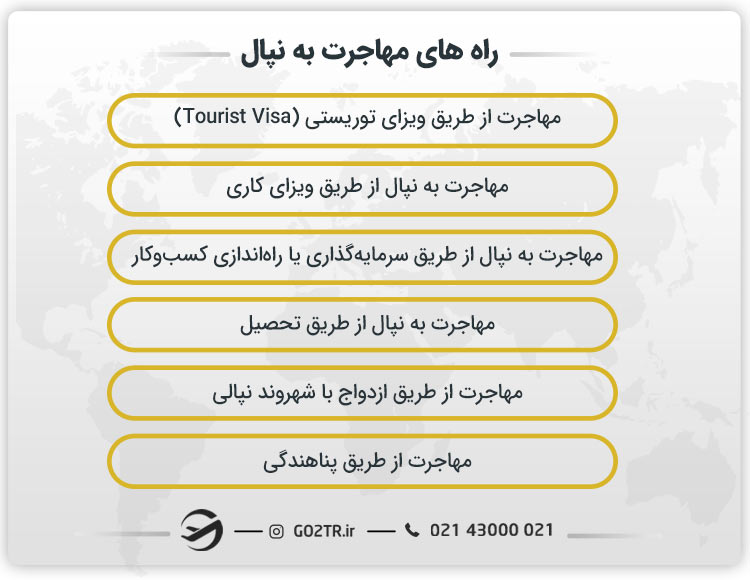 راه های مهاجرت به نپال