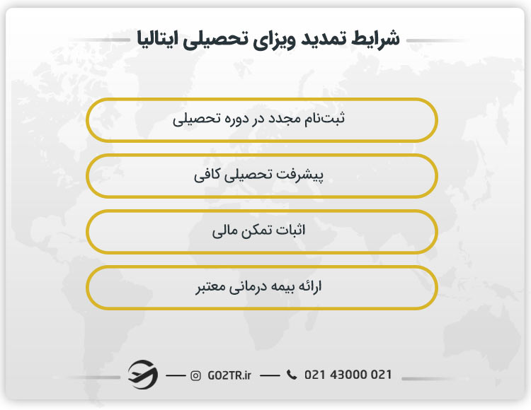 شرایط تمدید ویزای تحصیلی ایتالیا