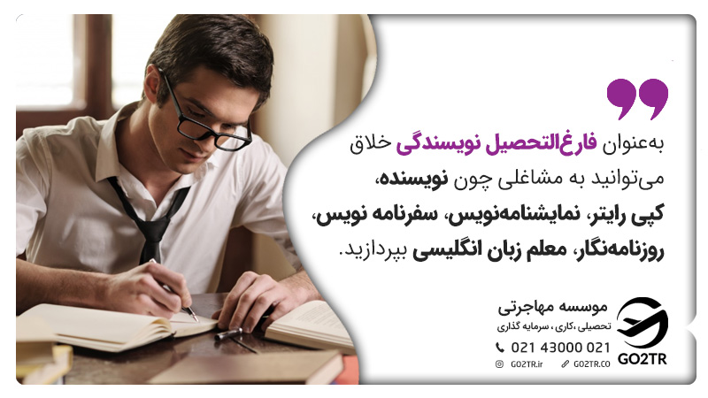 ۱۰ شغل فارغالتحصیلان دارای مدرک نویسندگی خلاق
