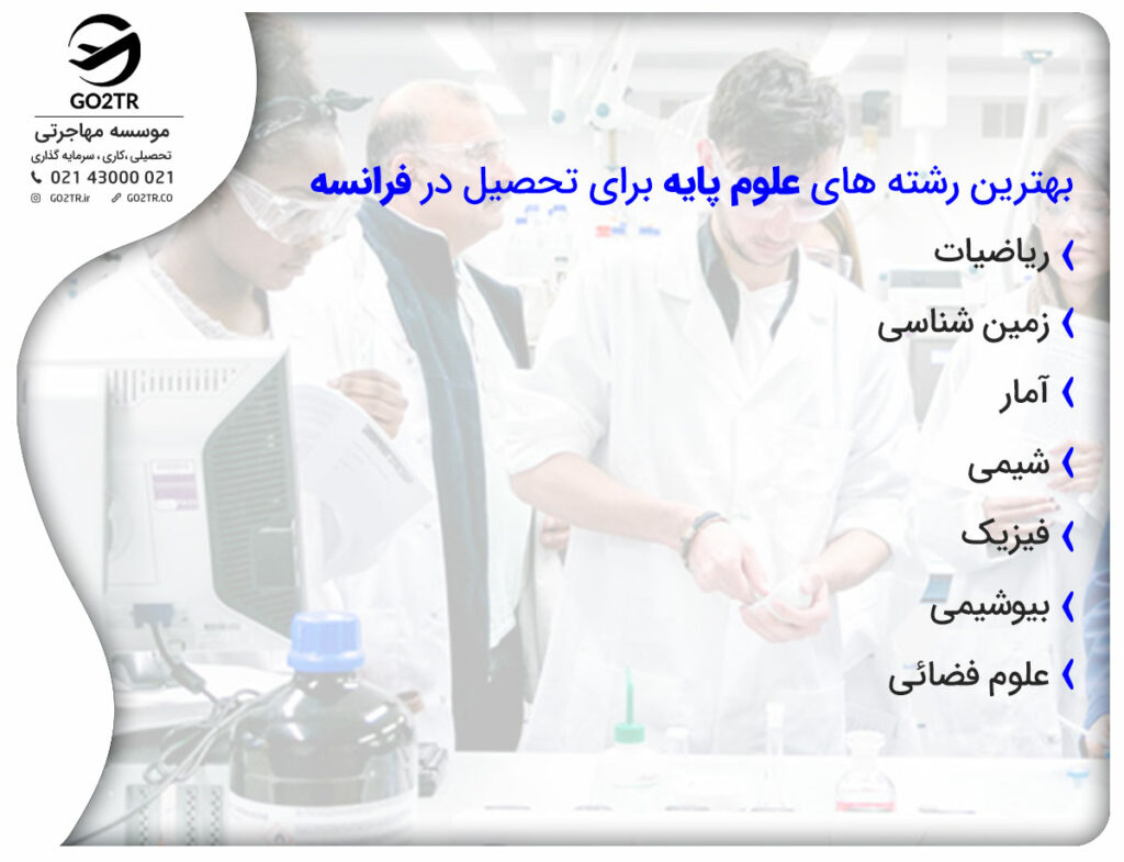 بهترین رشته های علوم پایه برای تحصیل در فرانسه رشته های محبوب فرانسه
