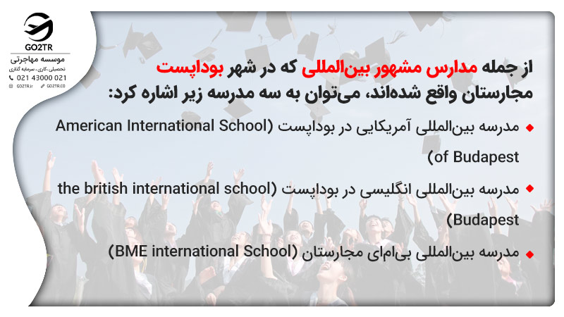 مدارس بینالمللی جهت تحصیل در مدارس مجارستان