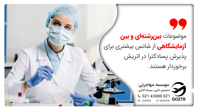 موضوعات بینرشتهای و بین آزمایشگاهی از شانس بیشتری برای پذیرش برخوردار هستند.