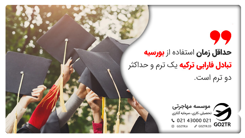 حداقل زمان استفاده از بورسیه تبادل دانشجو فارابی ترکیه
