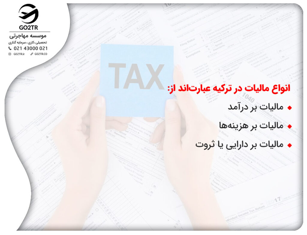 انواع مالیات در ترکیه