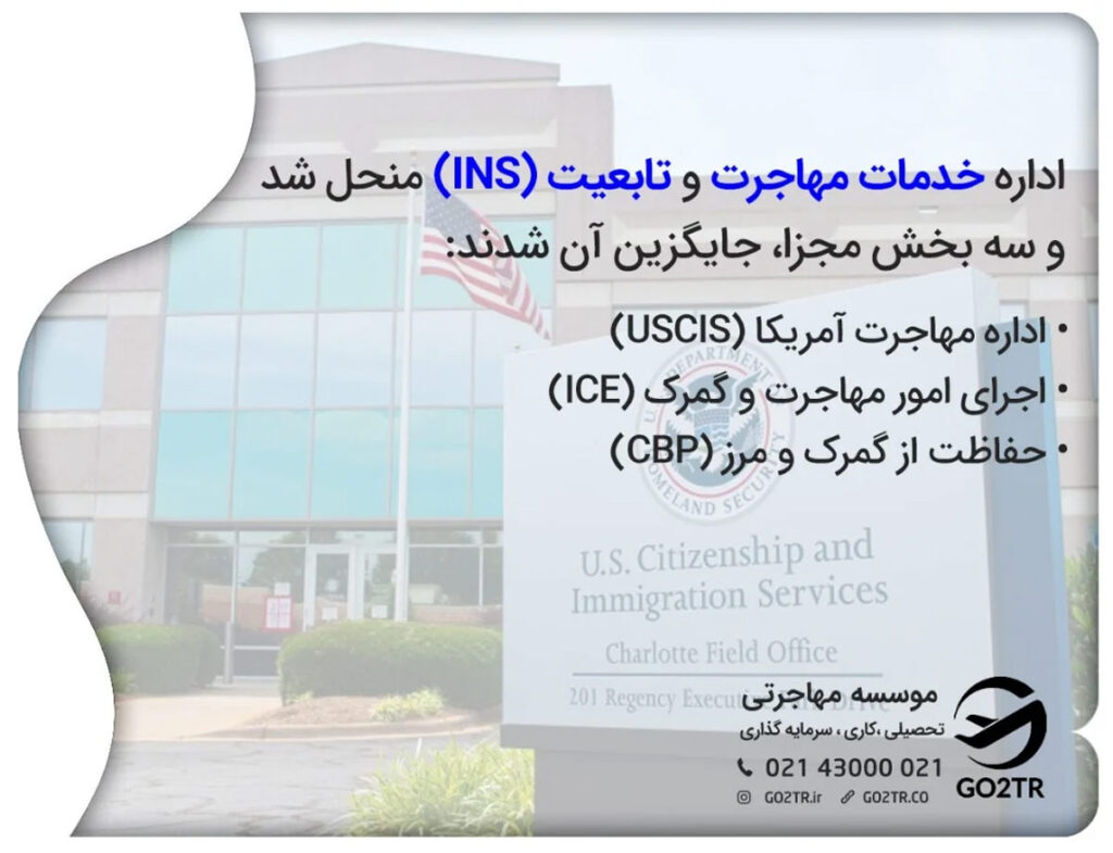 مراکز اصلی خدمات اداره مهاجرت امریکا