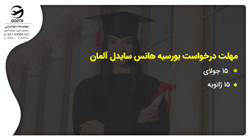 مهلت درخواست بورسیه هانس سایدل آلمان