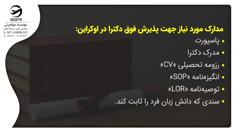 مدارک پذیرش فوق دکترا در اوکراین