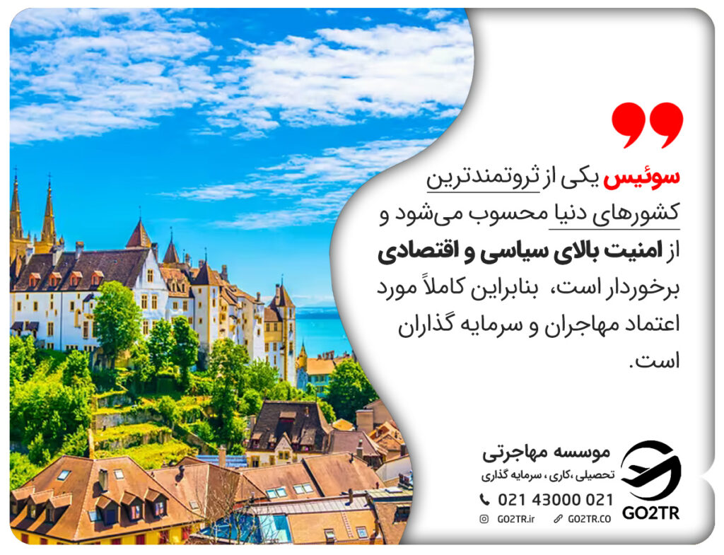 مهاجرت به سوئیس برای کسب ثروت