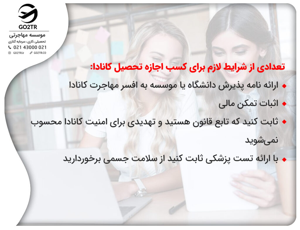 شرایط دریافت اجازه تحصیل کانادا