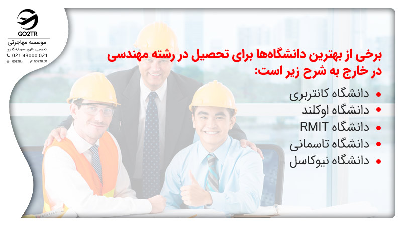 برخی از بهترین دانشگاه‌ها برای تحصیل در رشته مهندسی در خارج 