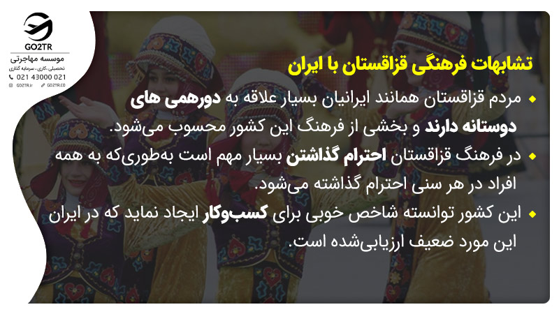 تشابهات فرهنگی قزاقستان با ایران