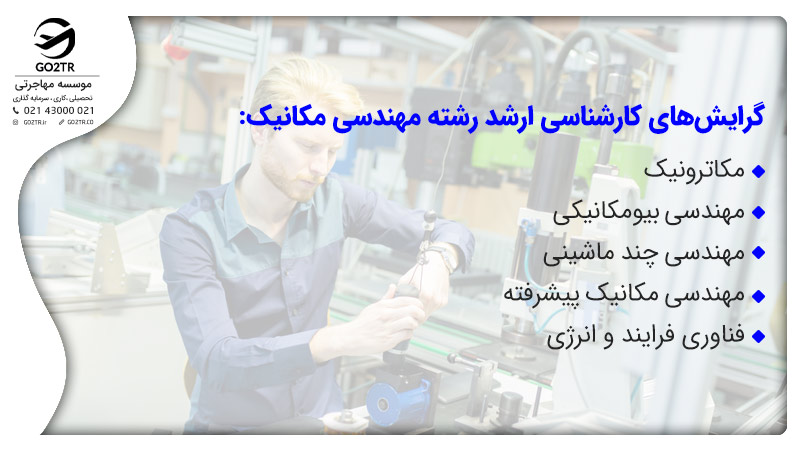 گرایشهای کارشناسی ارشد در رشته مهندسی مکانیک