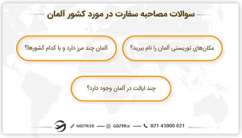 سوالات مصاحبه سفارت در مورد کشور آلمان