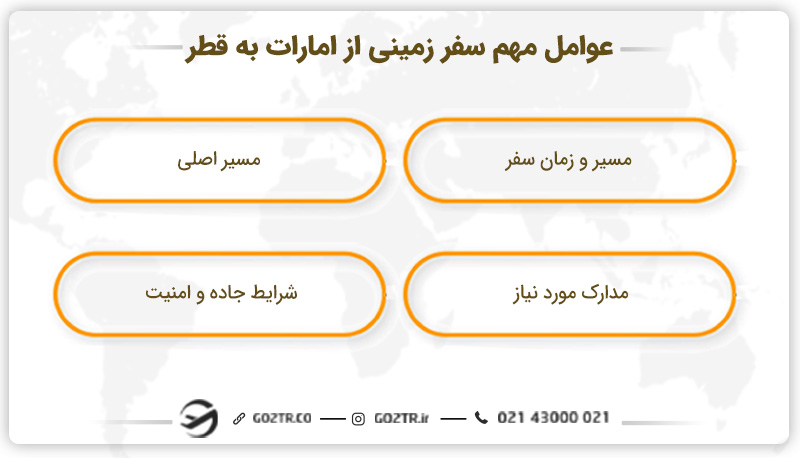 عوامل مهم سفر زمینی از امارات به قطر