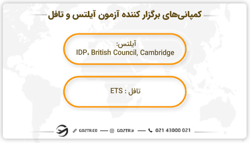 کمپانی‌های برگزارکننده آزمون تافل و آیلتس
آزمون تافل بهتر است یا آیلتس؟