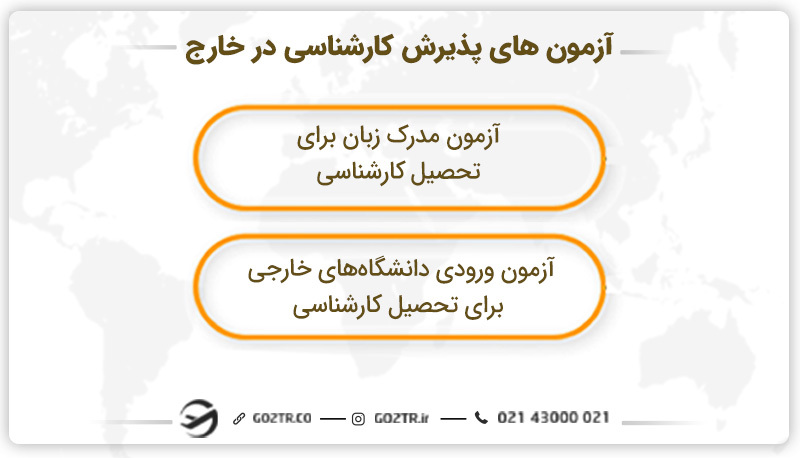 آزمون‌ های پذیرش کارشناسی در خارج
