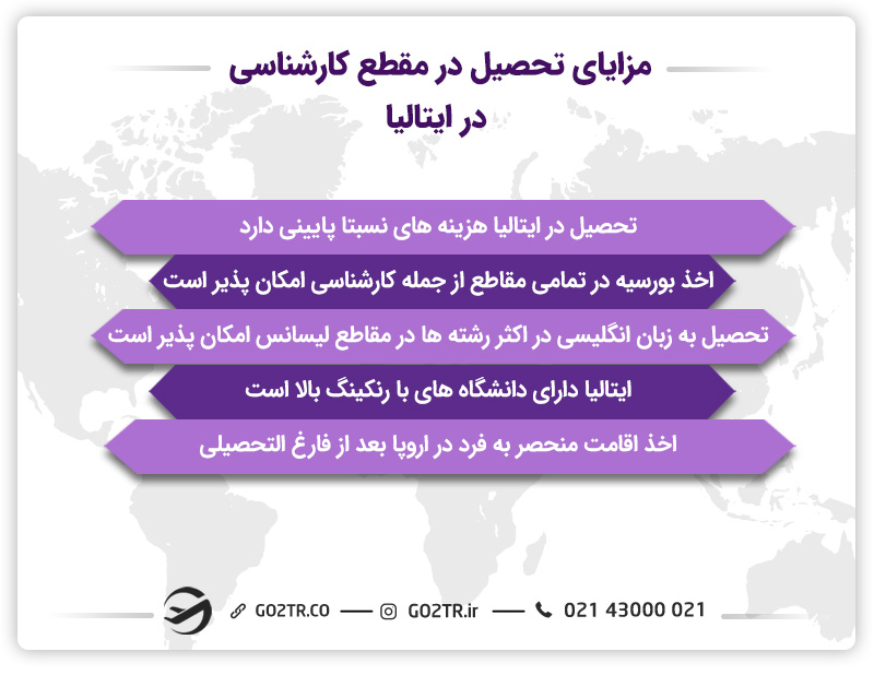 مزایای تحصیل کارشناسی در ایتالیا 