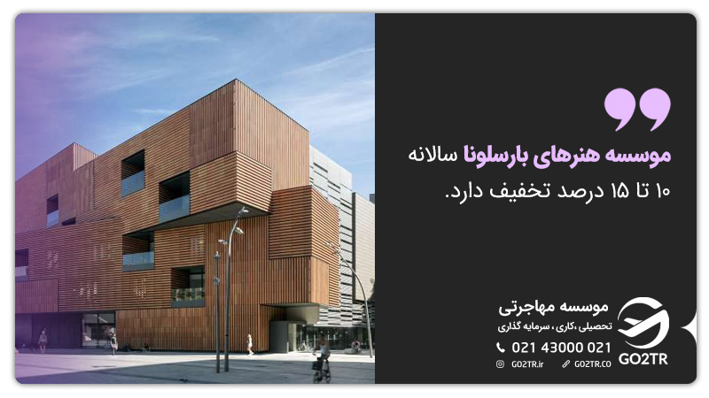 تخفیف سالانه شهریه موسسه هنرهای بارسلونا