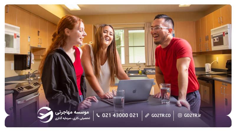 تصویر فضای آشپزخانه خوابگاه دانشگاه جزیره ونکوور کانادا