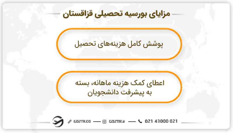 مزایای بورسیه تحصیلی قزاقستان