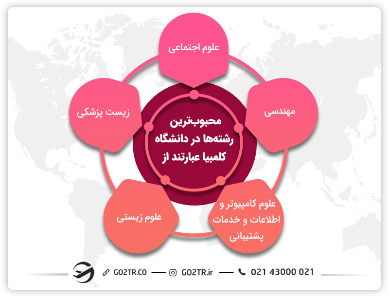 محبوبترین رشتهها در دانشگاه کلمبیا
