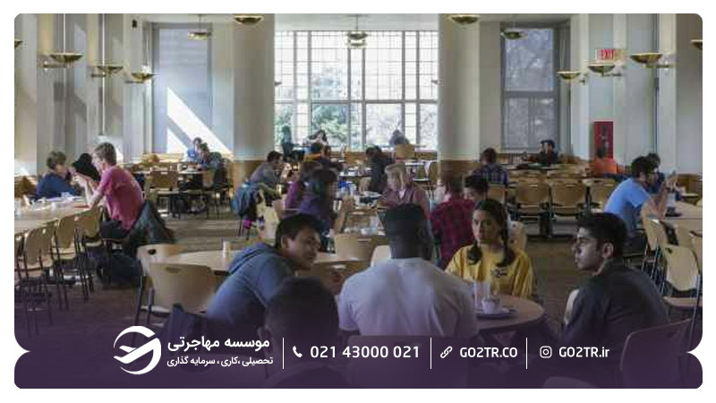 سالن غذاخوری خوابگاه دانشگاه مینه‌سوتا آمریکا