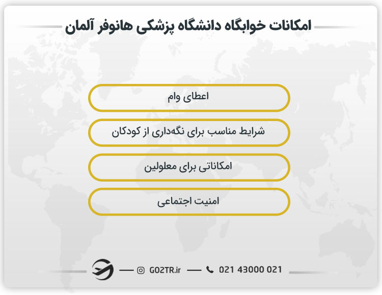  امکانات خوابگاه دانشگاه پزشکی هانوفر آلمان