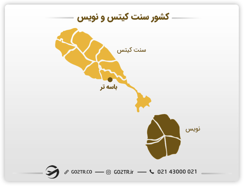 سنت کیتس و نویس روی نقشه
