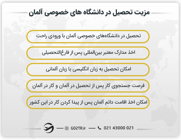 مزیت تحصیل در دانشگاه های خصوصی آلمان