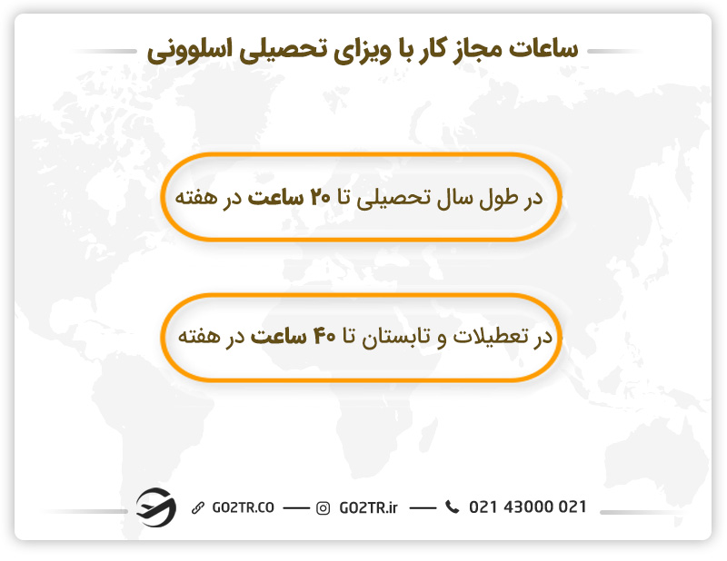 ساعات مجاز کار با ویزای تحصیلی اسلوونی 