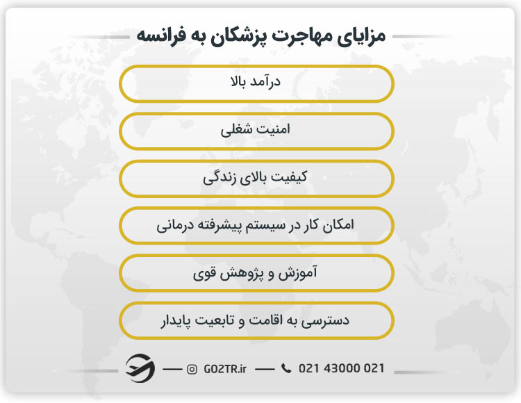مزایای مهاجرت پزشکان به فرانسه