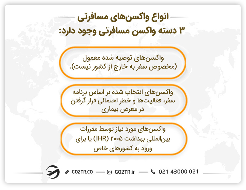واکسن های اصلی مسافرتی