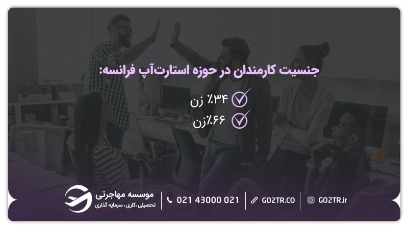جنسیت کارمندان در حوزە استارت‌آپ فرانسە