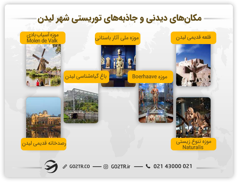 مکان های دیدنی و جاذبه های توریستی شهر لیدن