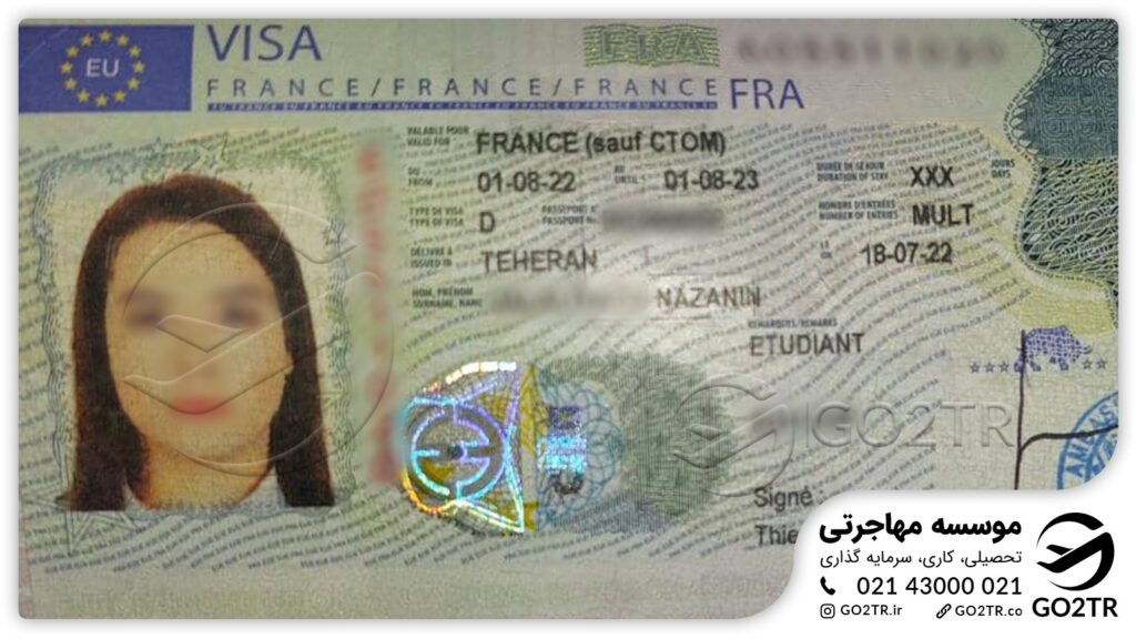 اخذ ویزای تحصیلی فرانسه توسط کارشناسان GO2TR