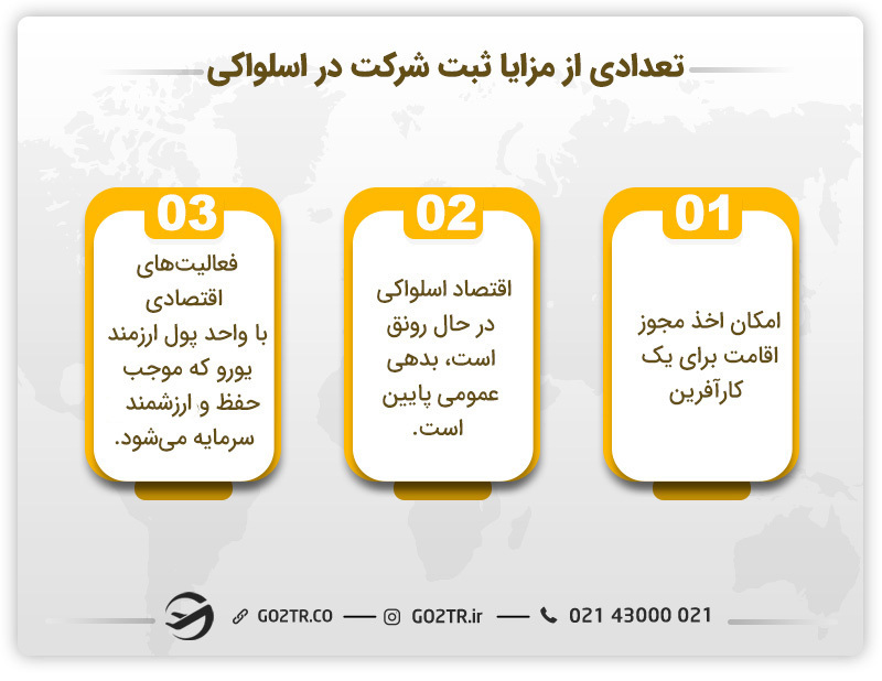 تعدادی از مزایای ثبت شرکت در اسلواکی
