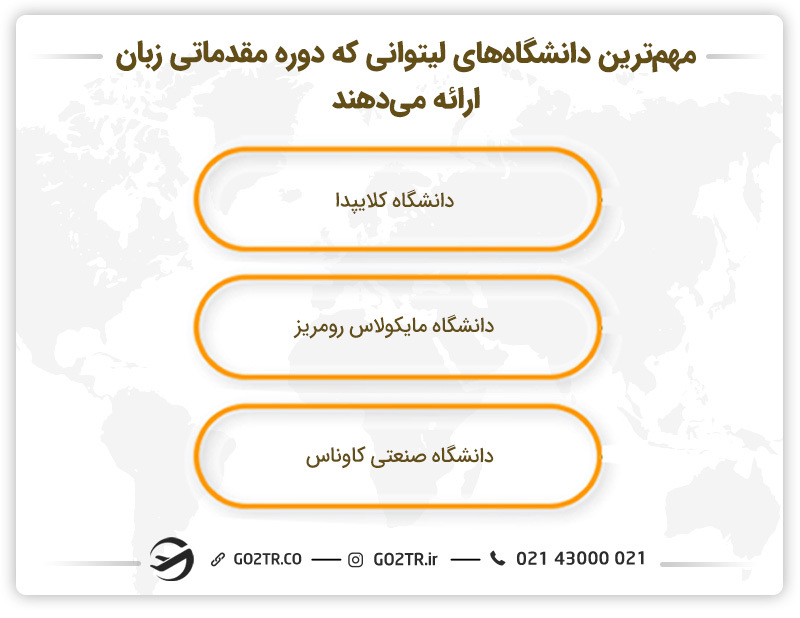 مهمترین دانشگاهها برای تحصیل بدون مدرک زبان در لیتوانی