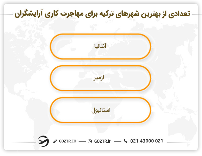 تعدادی از بهترین شهرهای ترکیه برای مهاجرت کاری آرایشگران