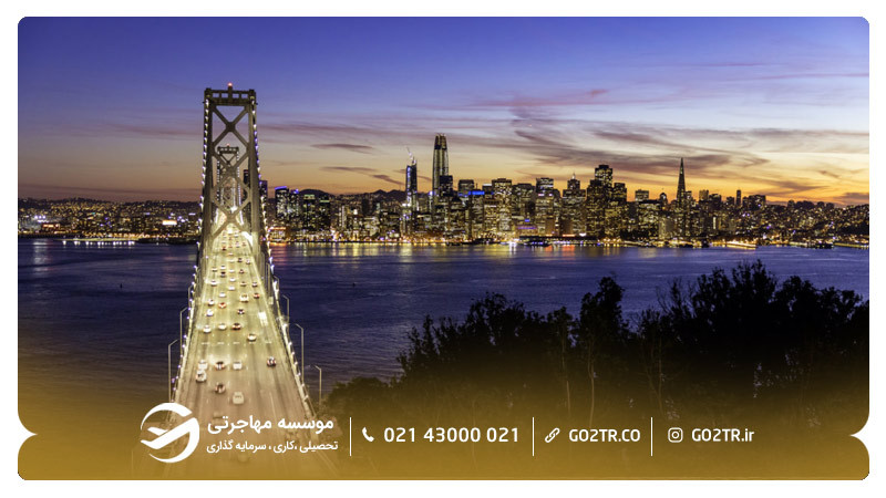 منظره غروب شهر سن فرانسیسکو (San Francisco)