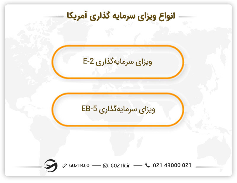 انواع ویزای سرمایه‌گذاری آمریکا
