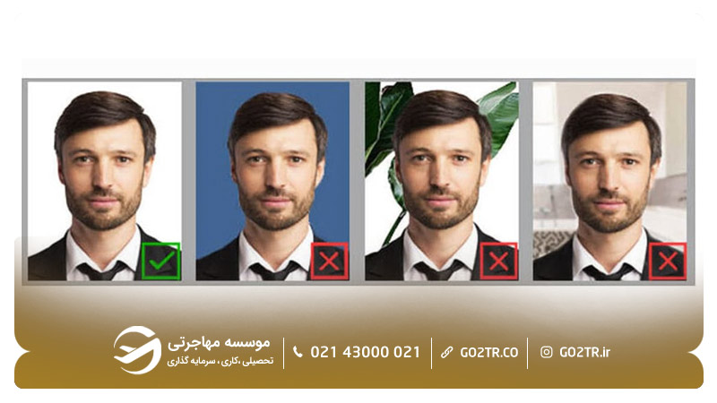نمونه صحیح رنگ پسزمینه مناسب در عکس بیومتریک