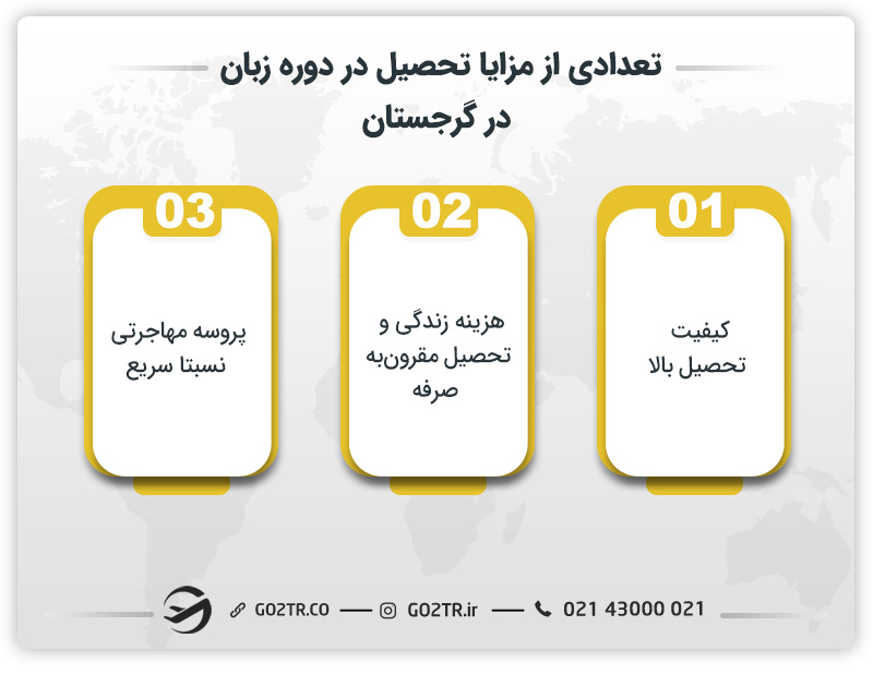 تعدادی از مزایای تحصیل در دوره زبان در گرجستان