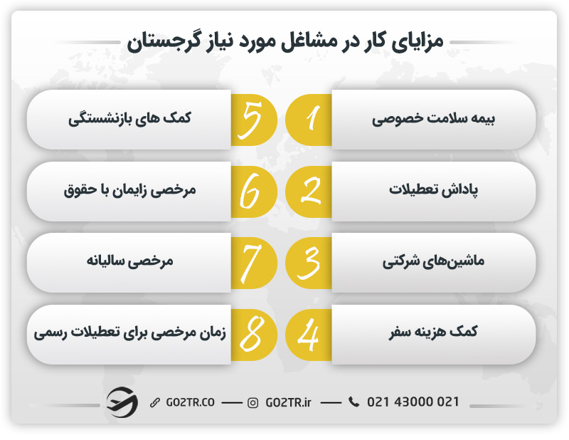 مزایای کار در مشاغل مورد نیاز گرجستان