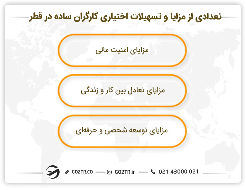 تعدادی از مزایا و تسهیلات اختیاری کارگران ساده در قطر