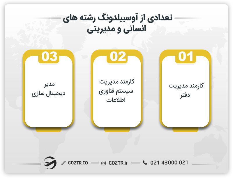 تعدادی از آوسبیلدونگ رشته های انسانی و مدیریتی