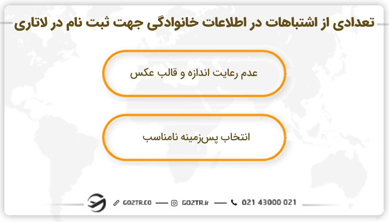 تعدادی از اشتباهات در اطلاعات خانوادگی جهت ثبت نام در لاتاری 